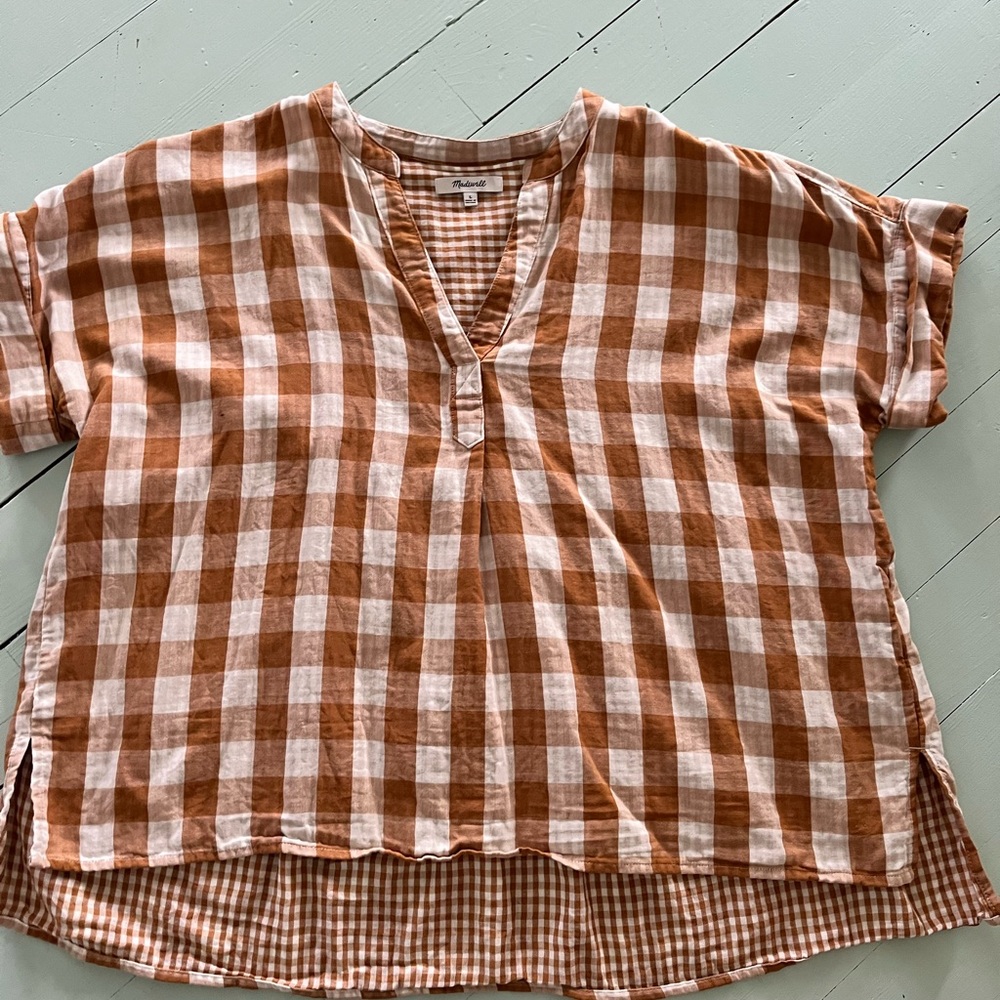 Madewell Women’s plaid top size XL